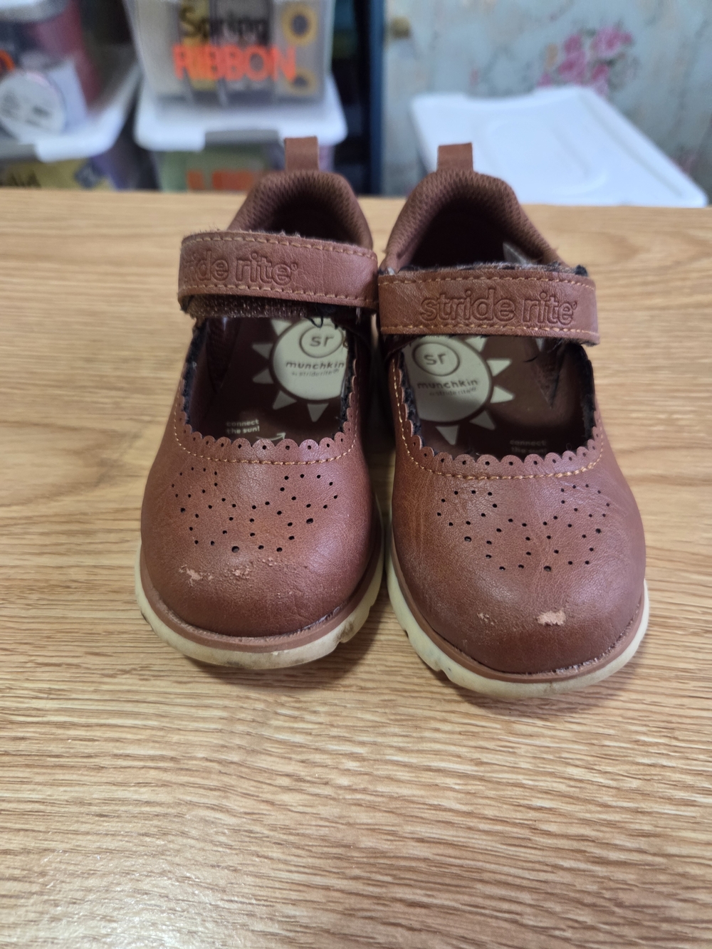 Stride Rite Tan/Brown Mary Jane Girls' Dress Shoes